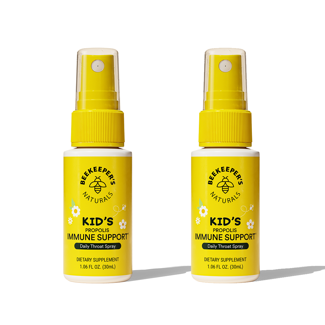 Two-pack of Beekeeper's Naturals Kids Propolis Throat Spray. Immune support for children. Dietary supplement, daily throat