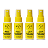 Four bottles of Beekeeper's Naturals Kid's Propolis Immune Support spray on a white background