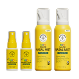 Set of Beekeeper's Naturals Kids' Saline Nasal Mist and immune support products on a white background