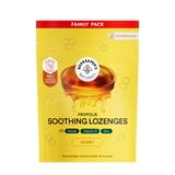 Beekeeper's Naturals Propolis Soothing Lozenges with honey flavor on a white background.