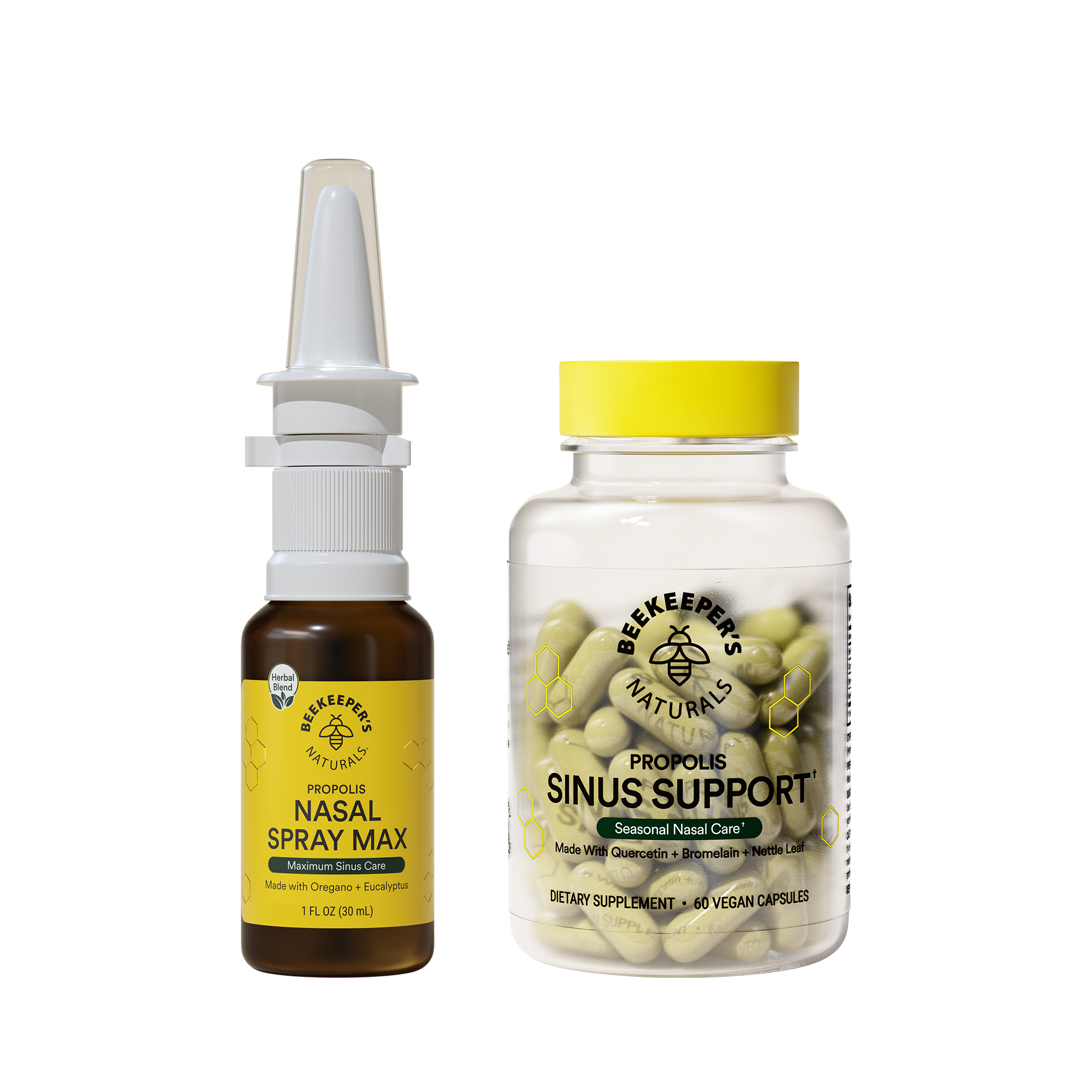 Sinus Care Collection includes Propolis Nasal Spray Max, and Propolis Sinus Support with 60 vegan capsules.