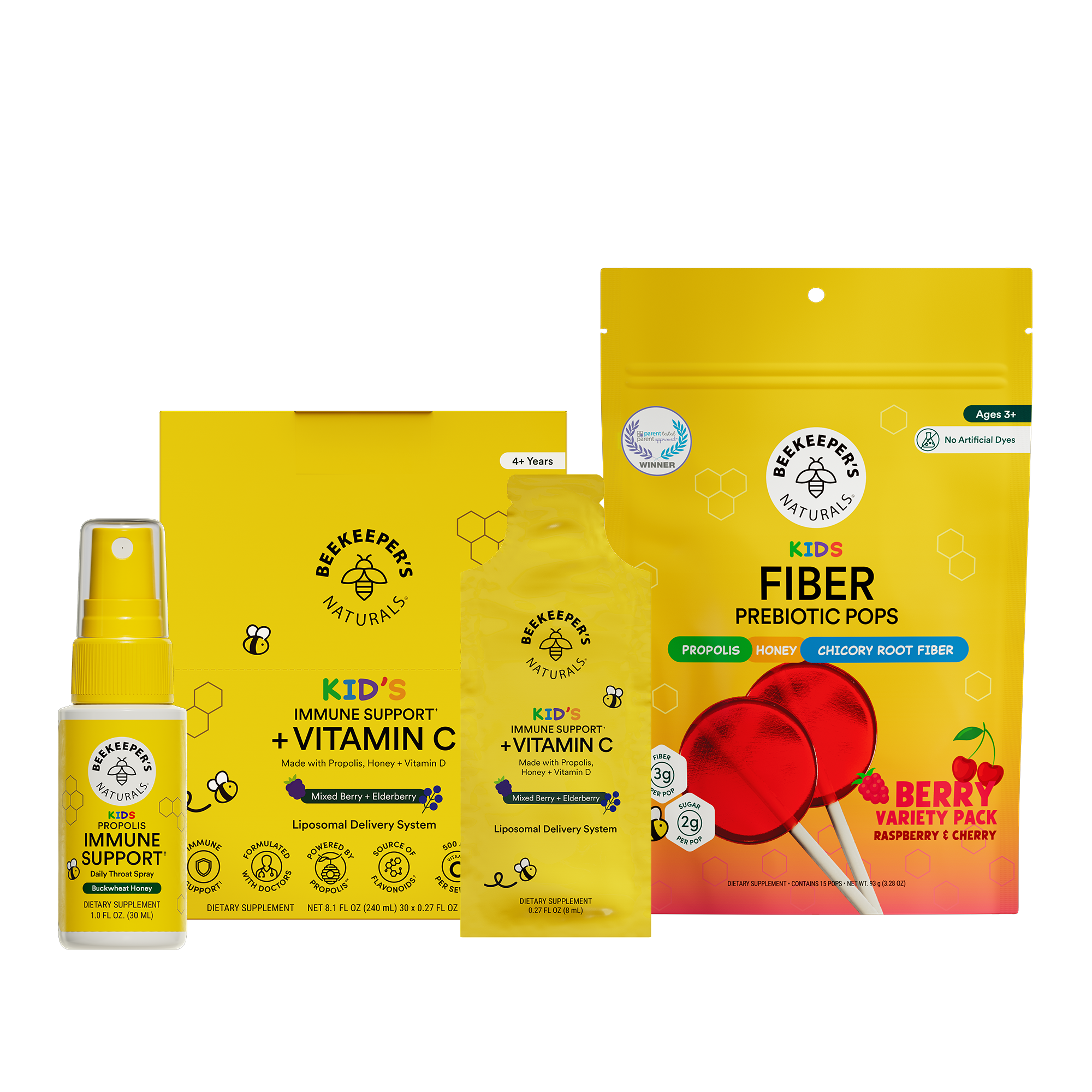Beefeater's Natural health and wellness products including a spray, bottle, and package on a white background.