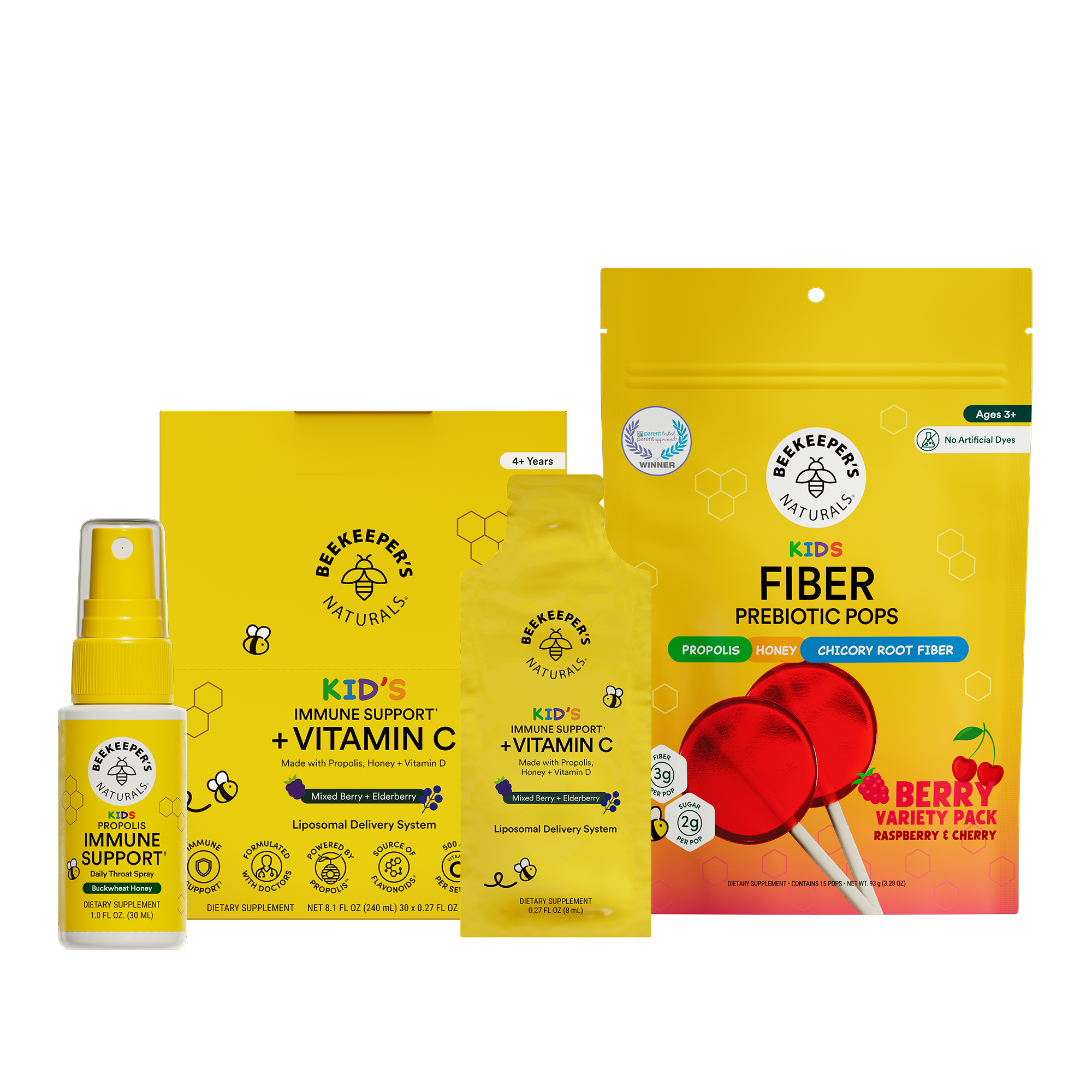 Beefeater's Natural health and wellness products including a spray, bottle, and package on a white background.