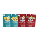 4 propolis cooling relief lozenges from beekeepers naturals. 2 in lemon mint and 2 in cherry mint.