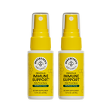 Two bottles of Beekeeper's Naturals Propolis Immune Support daily throat spray on a white background