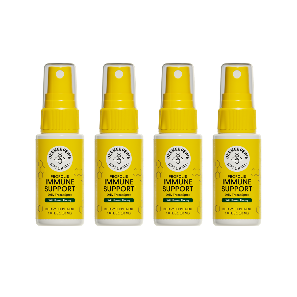 Propolis Immune Support Throat Spray 4-Pack | Beekeeper's Naturals