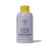 Front view of Nighttime Propolis Cough Syrup bottle with yellow cap showing product label on white background