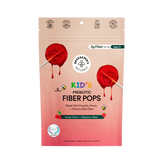 Package of Beekeeper's Naturals Kids Prebiotic Fiber Pops with red popsicles on a beige background