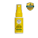 Yellow immune support spray bottle with Beekeeper's Naturals branding on a white background