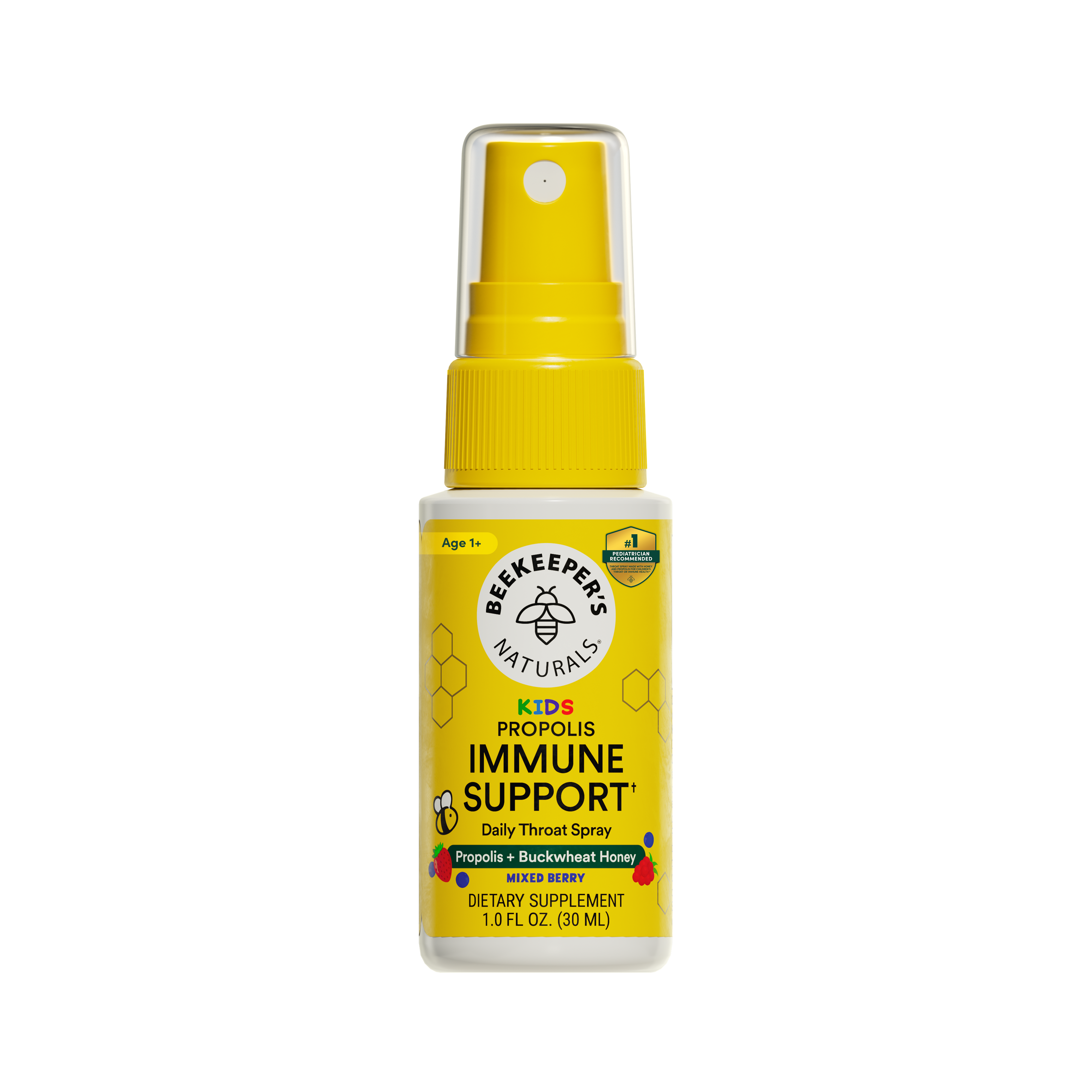 Beekeepers Naturals Kids Propolis Immune Support Daily Throat Spray in a 1.0 fl.