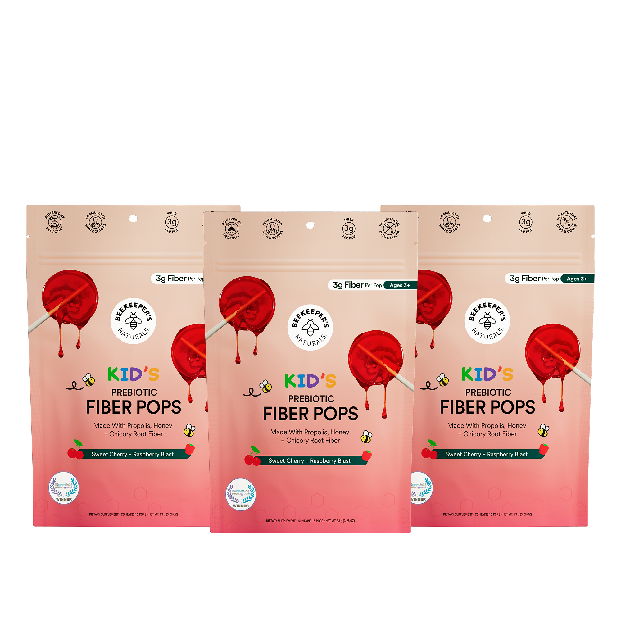Three packages of Kids' Prebiotic Fiber Pops