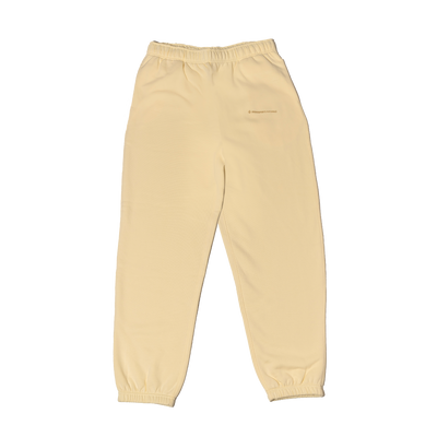 Cream sweatpants on a white background
