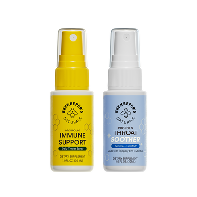 Two Beekeeper's Naturals spray bottles on a white background